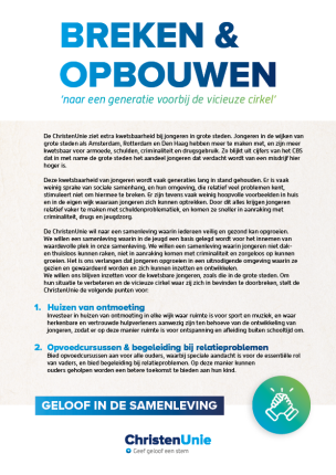 Manifest Jongeren en armoede - breken en opbouwen