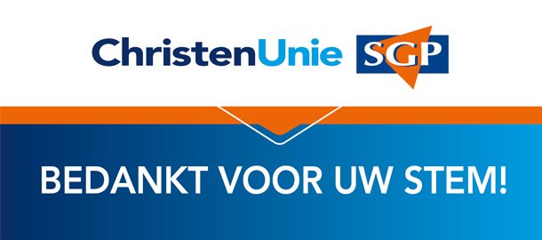 Bedankt voor uw stem EU CU-SGP